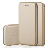 Луксозен кожен калъф тефтер ултра тънък Wallet FLEXI и стойка за Apple iPhone XR златист